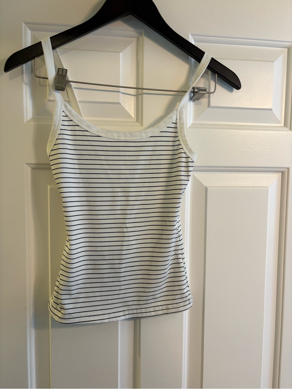 SHEIN White XS Tank Top with Black Stripes